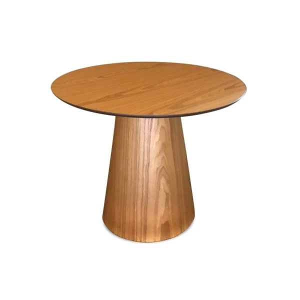 Mesa de Jantar Cone Redonda 80 cm - Lâmina de Madeira Freijó