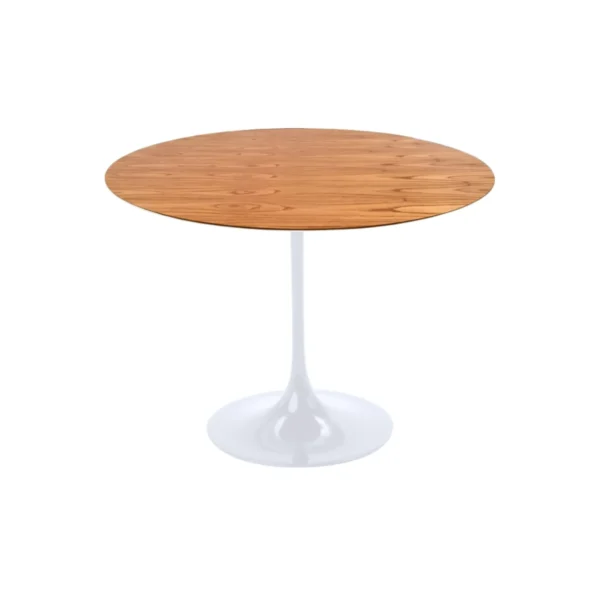 Mesa Lateral Tulipa Saarinen Redonda - 50 cm - Madeira Cinamomo