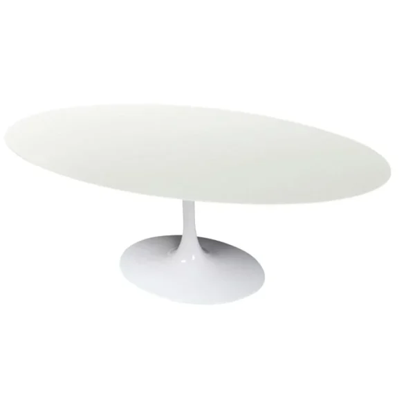 Mesa de Jantar Saarinen Tulipa - Oval - 198x122cm - Quartzo Branco Zeus
