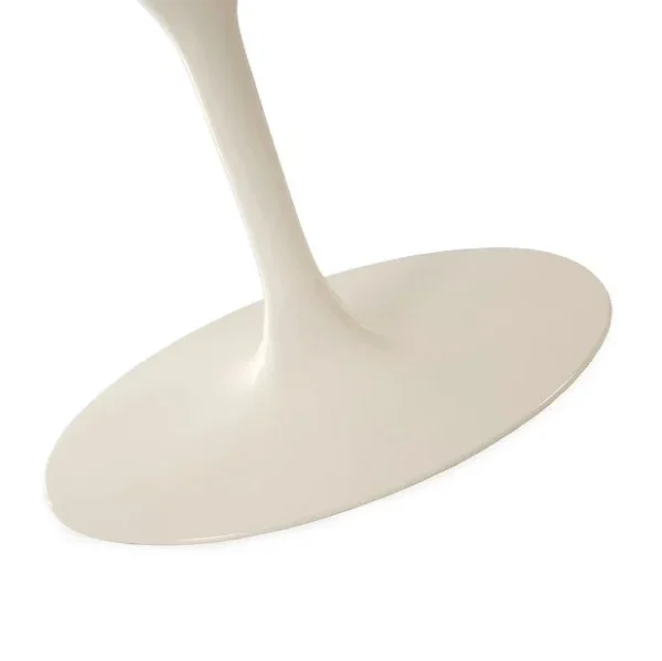 Mesa de Jantar Saarinen Tulipa - Oval - 160x90 cm - Laca Acetinada Off White com Vidro - Imagem 2