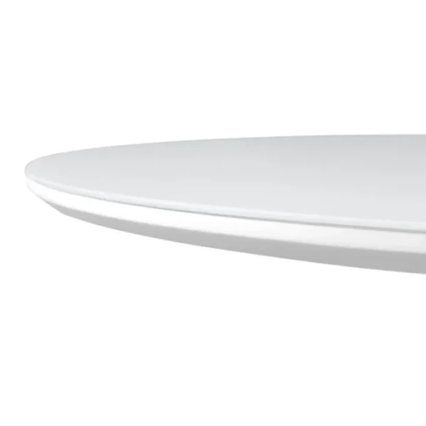 Mesa de Jantar Saarinen Tulipa - Oval - 160x90 cm - Laca Acetinada Branca com Vidro - Imagem 5