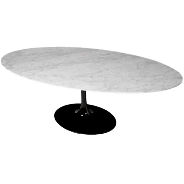 Mesa de Jantar Saarinen Tulipa - Oval - 235x122 cm - Mármore Carrara - Imagem 3