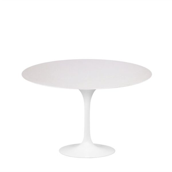 Mesa de Jantar Saarinen Tulipa Redonda - 90 cm - Laca Acetinada Branca