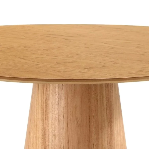 Mesa de Jantar Cone Redonda 80 cm - Lâmina de Madeira Cinamomo - Imagem 2