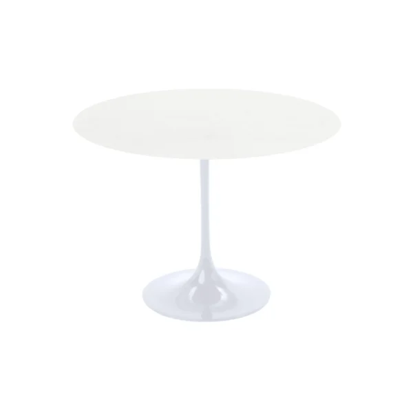 Mesa Lateral Tulipa Saarinen Redonda - 50 cm - Quartzo Branco