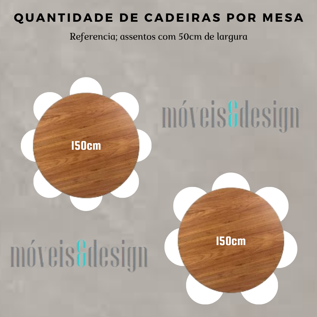 Mesa de Jantar Saarinen Tulipa Redonda - 150 cm - Granito Preto Absoluto - Imagem 5