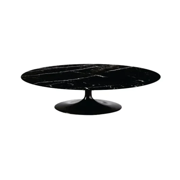 Mesa de Centro Saarinen Tulipa Oval - 137x91 cm - Marmore Nero Marquina
