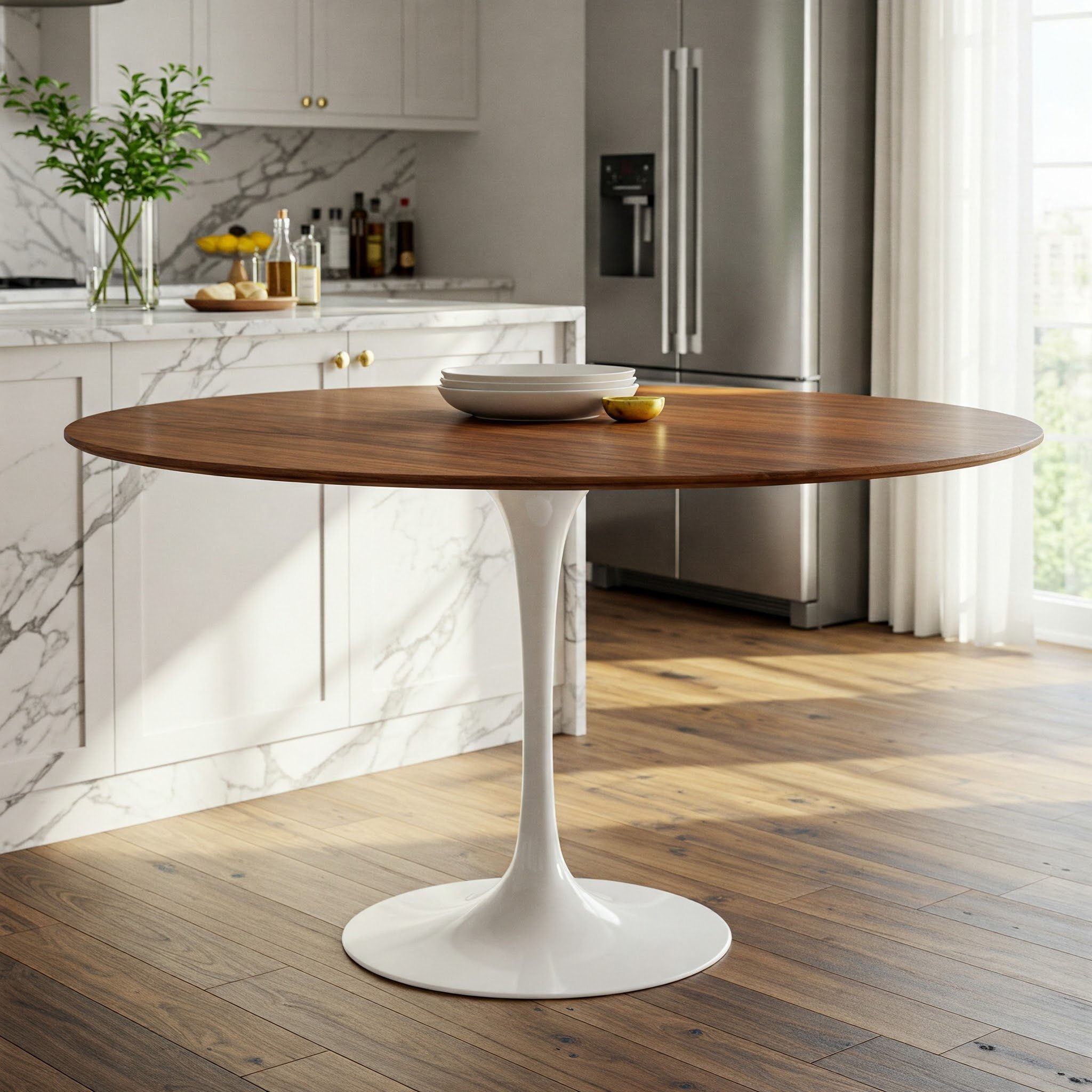 Mesa de Jantar Saarinen Tulipa Redonda - 90 cm - Madeira Pau Ferro - Imagem 4