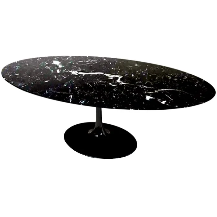 Mesa de Jantar Saarinen Tulipa - Oval - 198x122 cm - Nero Marquina