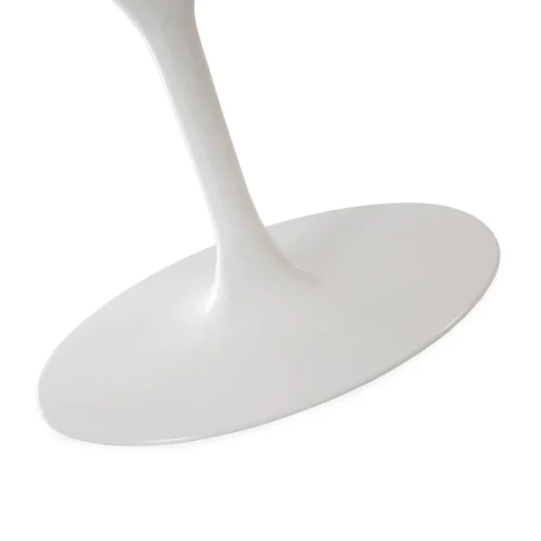 Mesa de Jantar Saarinen Tulipa - Oval - 120x80 cm - Laca Acetinada Branca com Vidro - Imagem 5