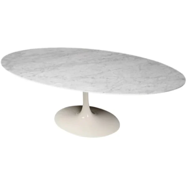 Mesa de Jantar Saarinen Tulipa - Oval - 198x122 cm - Marmore Carrara - Imagem 2