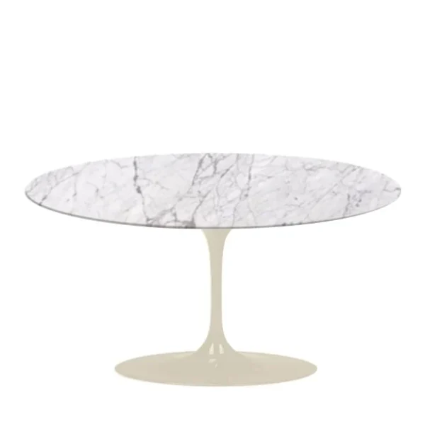 Mesa de Jantar Saarinen Tulipa - Oval - 198x122 cm - Marmore Carrara - Imagem 5