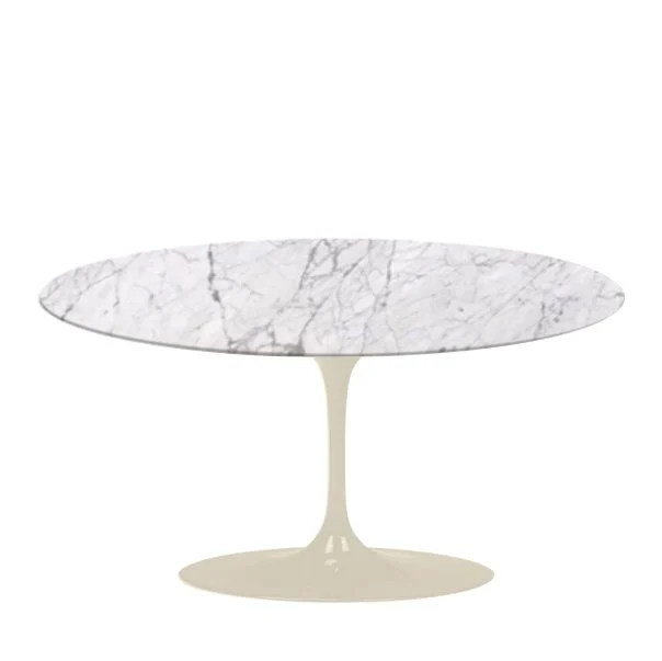Mesa de Jantar Saarinen Tulipa - Oval - 198x122 cm - Marmore Carrara - Imagem 5