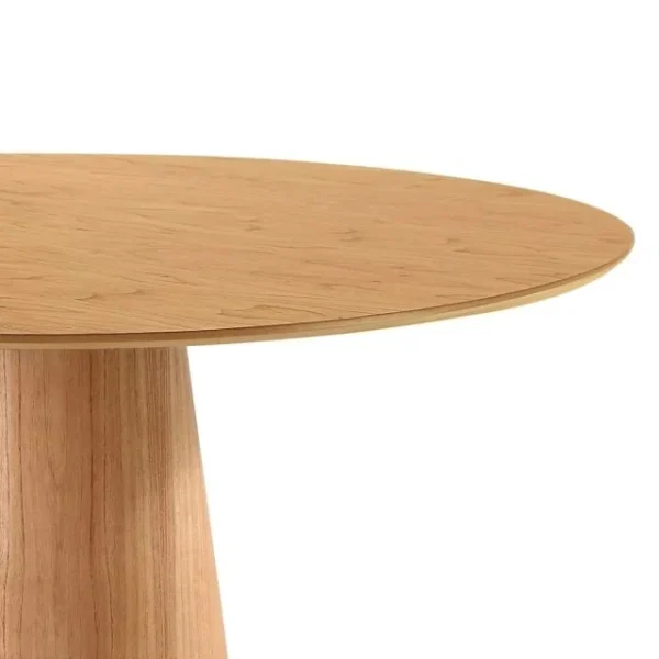 Mesa de Jantar Cone Redonda 80 cm - Lâmina de Madeira Cinamomo - Imagem 3