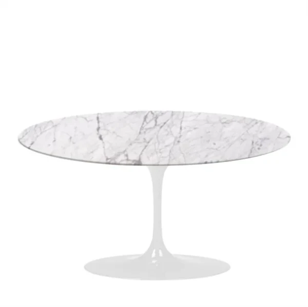 Mesa de Jantar Saarinen Tulipa - Oval - 198x122 cm - Marmore Carrara - Imagem 4