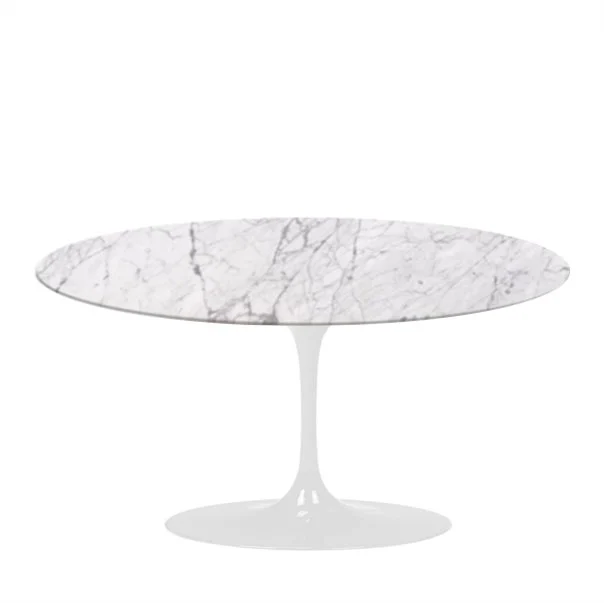 Mesa de Jantar Saarinen Tulipa - Oval - 198x122 cm - Marmore Carrara - Imagem 4