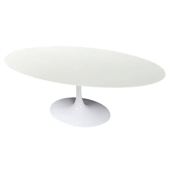 Mesa de Jantar Saarinen Tulipa - Oval - 180x100cm - Quartzo Branco Zeus