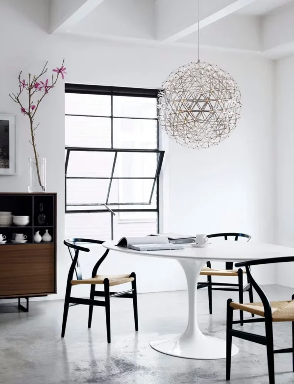 Mesa de Jantar Saarinen Tulipa - Oval - 140x90 cm - Laca Acetinada Branca com Vidro - Imagem 2