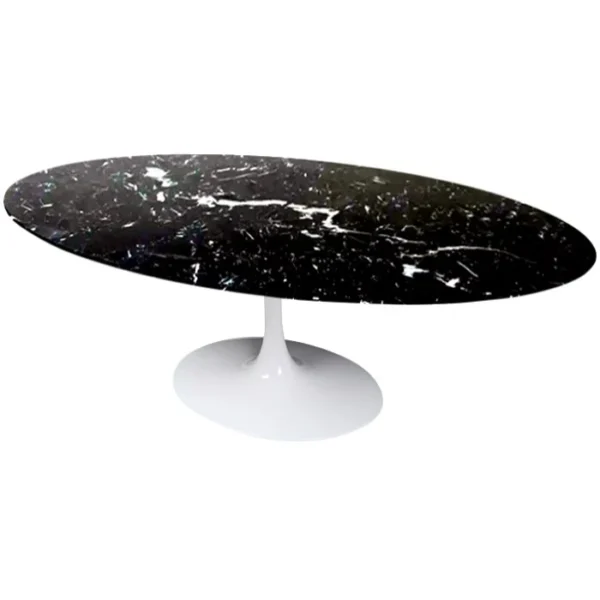 Mesa de Jantar Saarinen Tulipa - Oval - 235x122 cm - Mármore Nero Marquina - Imagem 2