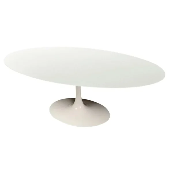 Mesa de Jantar Saarinen Tulipa - Oval - 180x100cm - Quartzo Branco Zeus - Imagem 2