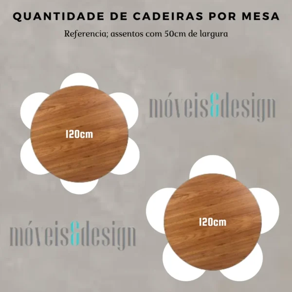 Mesa de Jantar Saarinen Tulipa Redonda - 120 cm - Marmore Nero Marquina - Imagem 7