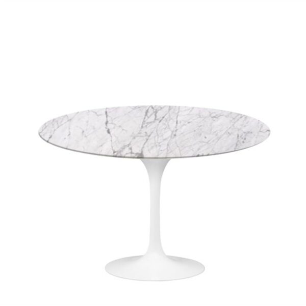 Mesa de Jantar Saarinen Tulipa Redonda - 90 cm - Marmore Carrara