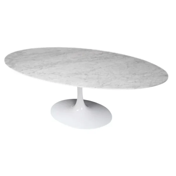 Mesa de Jantar Saarinen Tulipa - Oval - 180x100 cm - Marmore Carrara
