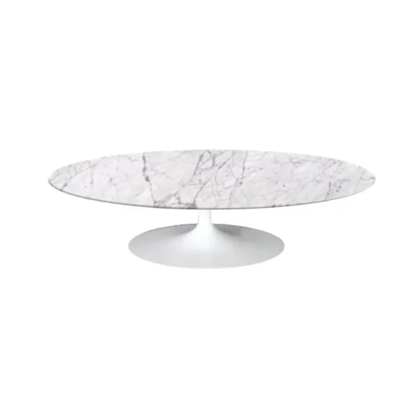 Mesa de Centro Saarinen Tulipa Oval - 137x91 cm - Marmore Carrara