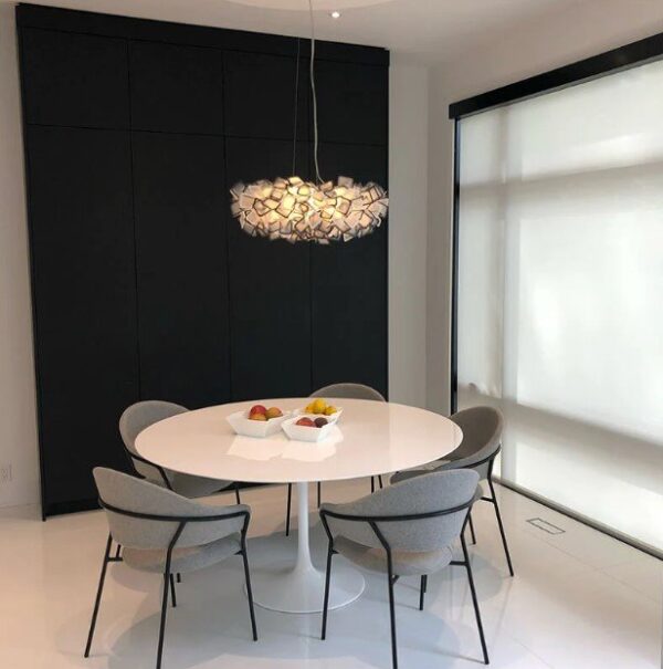 Mesa de Jantar Saarinen Tulipa Redonda - 150 cm - Quartzo Branco Zeus - Imagem 2