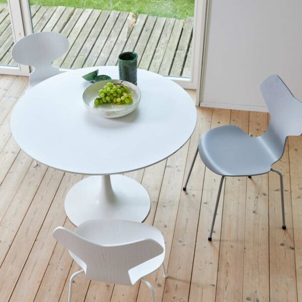 Mesa de Jantar Saarinen Tulipa Redonda - 80 cm - Quartzo Branco Zeus - Imagem 2