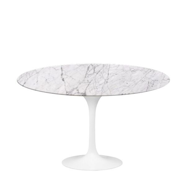 Mesa de Jantar Saarinen Tulipa Redonda - 120 cm - Marmore Carrara