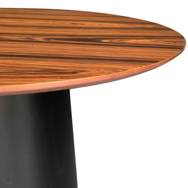Mesa de Jantar Cone Redonda 107 cm - Base Ebanizada com Tampo em Pau Ferro - Imagem 2