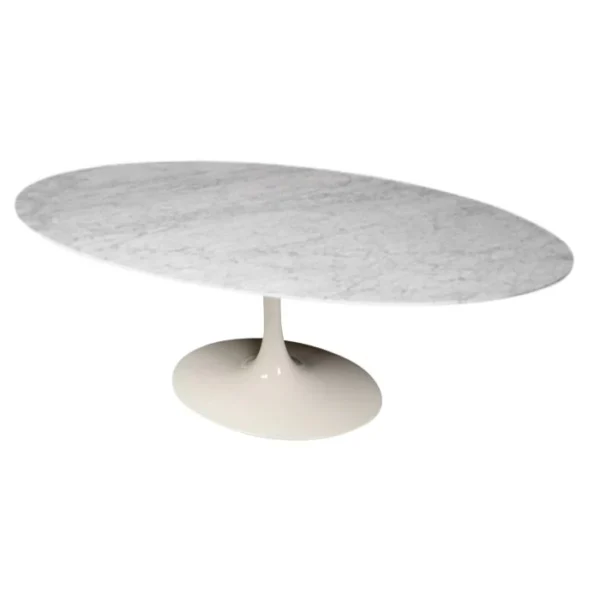 Mesa de Jantar Saarinen Tulipa - Oval - 180x100 cm - Marmore Carrara - Imagem 3