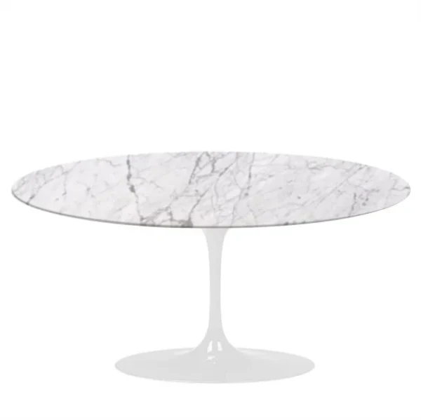 Mesa de Jantar Saarinen Tulipa - Oval - 235x122 cm - Mármore Carrara - Imagem 4