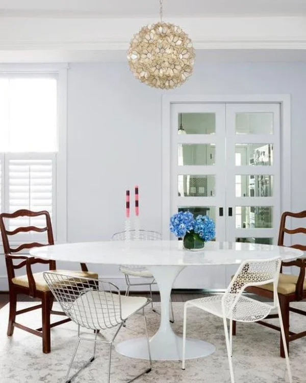 Mesa de Jantar Saarinen Tulipa - Oval - 180x100 cm - Marmore Carrara - Imagem 6