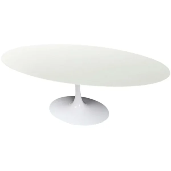 Mesa de Jantar Saarinen Tulipa - Oval - 235x122cm - Quartzo Branco Zeus