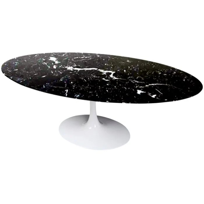 Mesa de Jantar Saarinen Tulipa - Oval - 198x122 cm - Nero Marquina - Imagem 2
