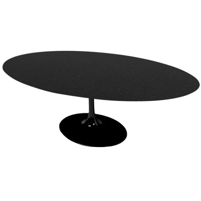 Mesa de Jantar Tulipa Saarinen - Oval - 198x122 cm - Granito Preto Absoluto
