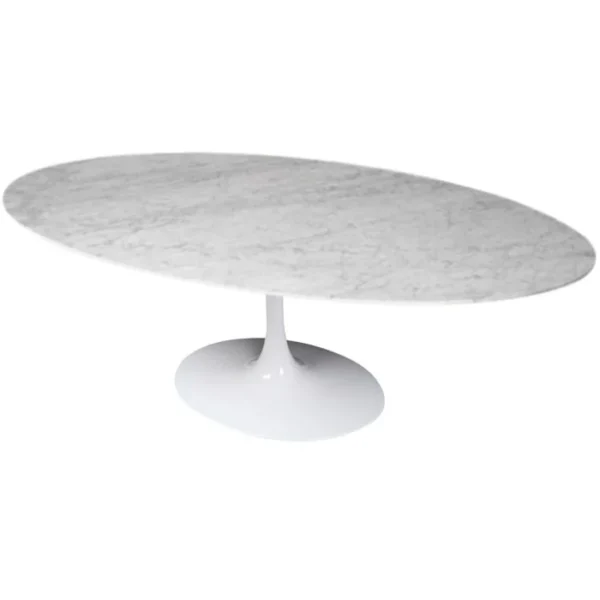 Mesa de Jantar Saarinen Tulipa - Oval - 235x122 cm - Mármore Carrara