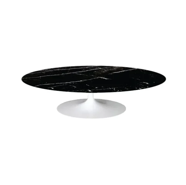 Mesa de Centro Saarinen Tulipa Oval - 137x91 cm - Marmore Nero Marquina - Imagem 2