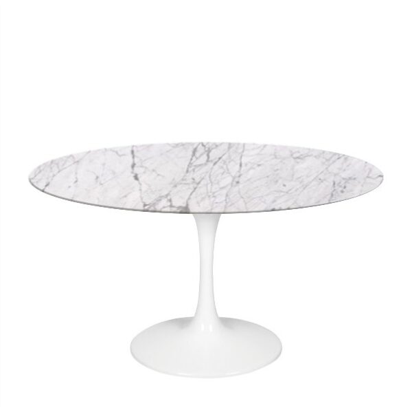 Mesa de Jantar Saarinen Tulipa Redonda - 150 cm - Marmore Carrara