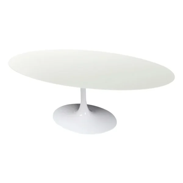 Mesa de Jantar Saarinen Tulipa - Oval - 160x90 cm - Quartzo Branco Zeus