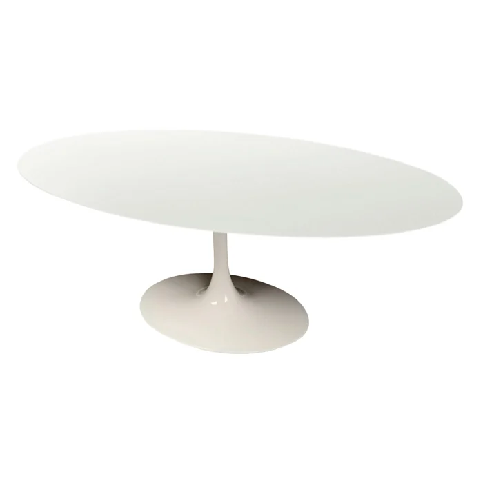 Mesa de Jantar Saarinen Tulipa - Oval - 160x90 cm - Quartzo Branco Zeus - Imagem 4