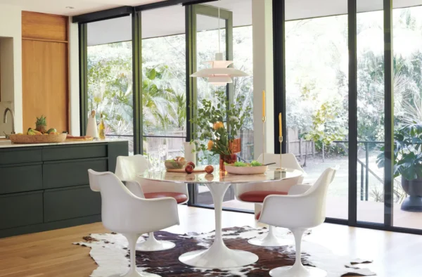 Mesa de Jantar Saarinen Tulipa Redonda - 137 cm - Marmore Espirito Santo - Imagem 4