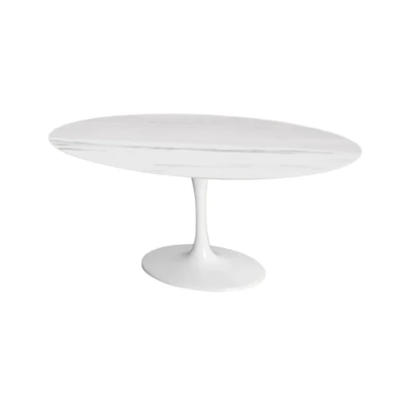 Mesa de Jantar Saarinen Tulipa - Oval - 140x90 cm - Marmore Espirito Santo