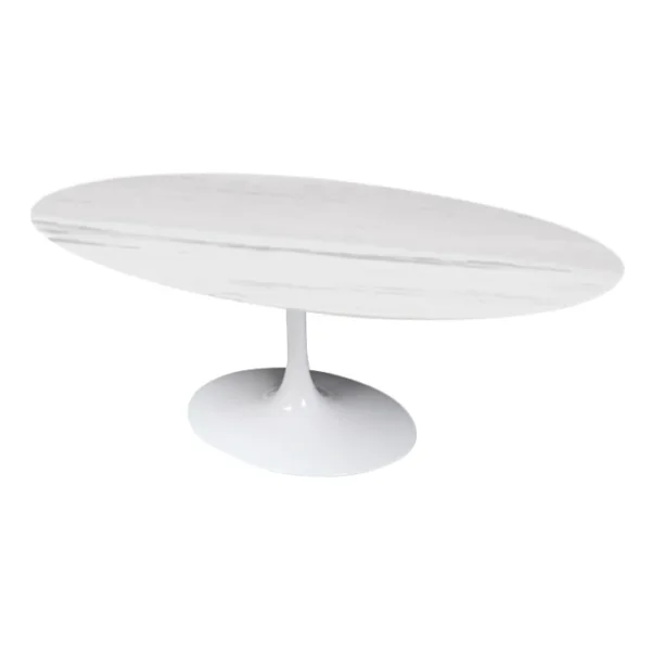 Mesa de Jantar Saarinen Tulipa - Oval - 160x90 cm - Marmore Espirito Santo