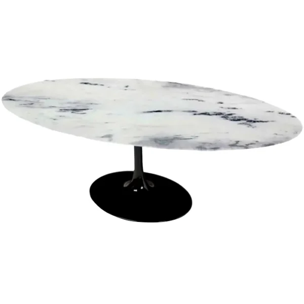 Mesa de Jantar Saarinen Tulipa - Oval - 198x122 cm - Marmore Espirito Santo - Imagem 5
