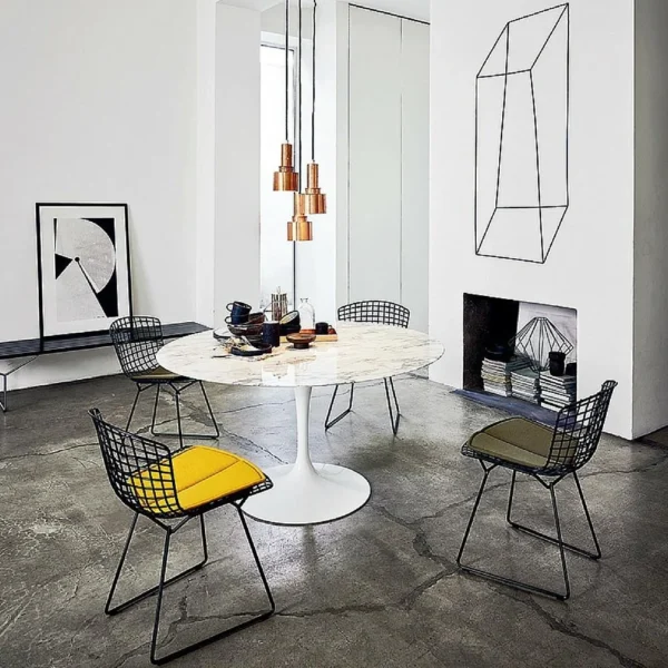 Mesa de Jantar Saarinen Tulipa Redonda - 120 cm - Marmore Espirito Santo - Imagem 2