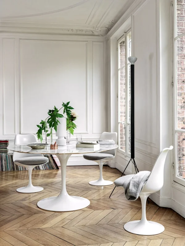 Mesa de Jantar Saarinen Tulipa Redonda - 137 cm - Marmore Espirito Santo - Imagem 3