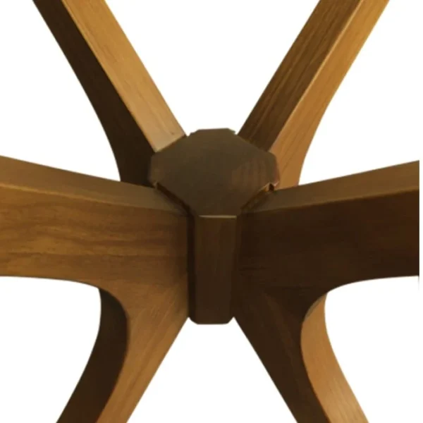 Mesa de Jantar Redonda Gávea Lamina de Madeira Cinamomo 90cm Amêndoa - Imagem 2